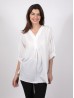 Fashion Blouse W/ V Neck & Buttoned Back